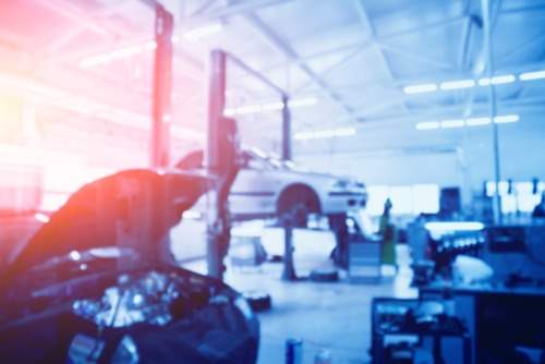 cars in auto body shop