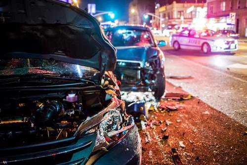 car hood open after accident